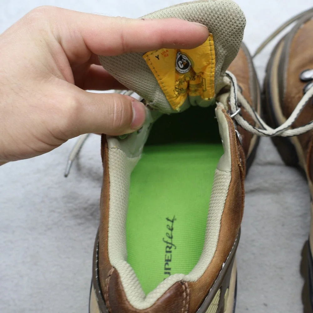 Caterpillar Men 8.5 Work Boots Brwn Antidote Leather Industrial Steel Toe Safety